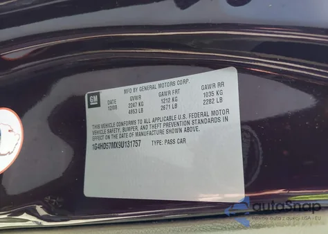 2009 Buick Lucerne Cxl z USA, uszkodzony, nr VIN 1G4HD57MX9U131757